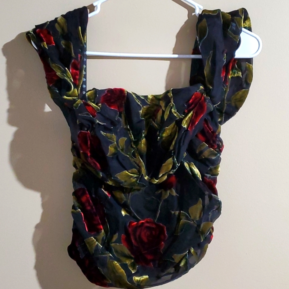 Floral corset top.